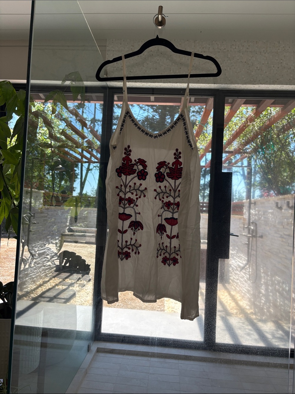 Embroidered White Floral Slip Dress
